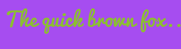 Image with Font Color 8CBF31 and Background Color A64DF0
